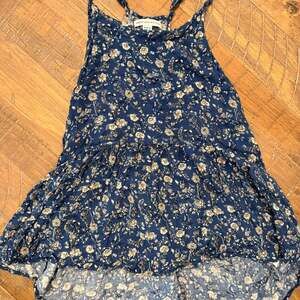 American Eagle Outfitters Blue Floral High Neck Mini Dress